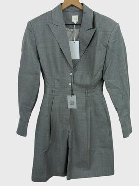 HELSA NWT Grey Wool The Short Meeting Tailored Blazer Style Romper Size Small